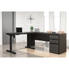 Bestar Prestige + Height Adjustable L-Desk, Bark Gray/Slate 99885-000047